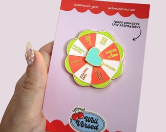 Romance Trope Roulette | Spinning Enamel Bookish Pin