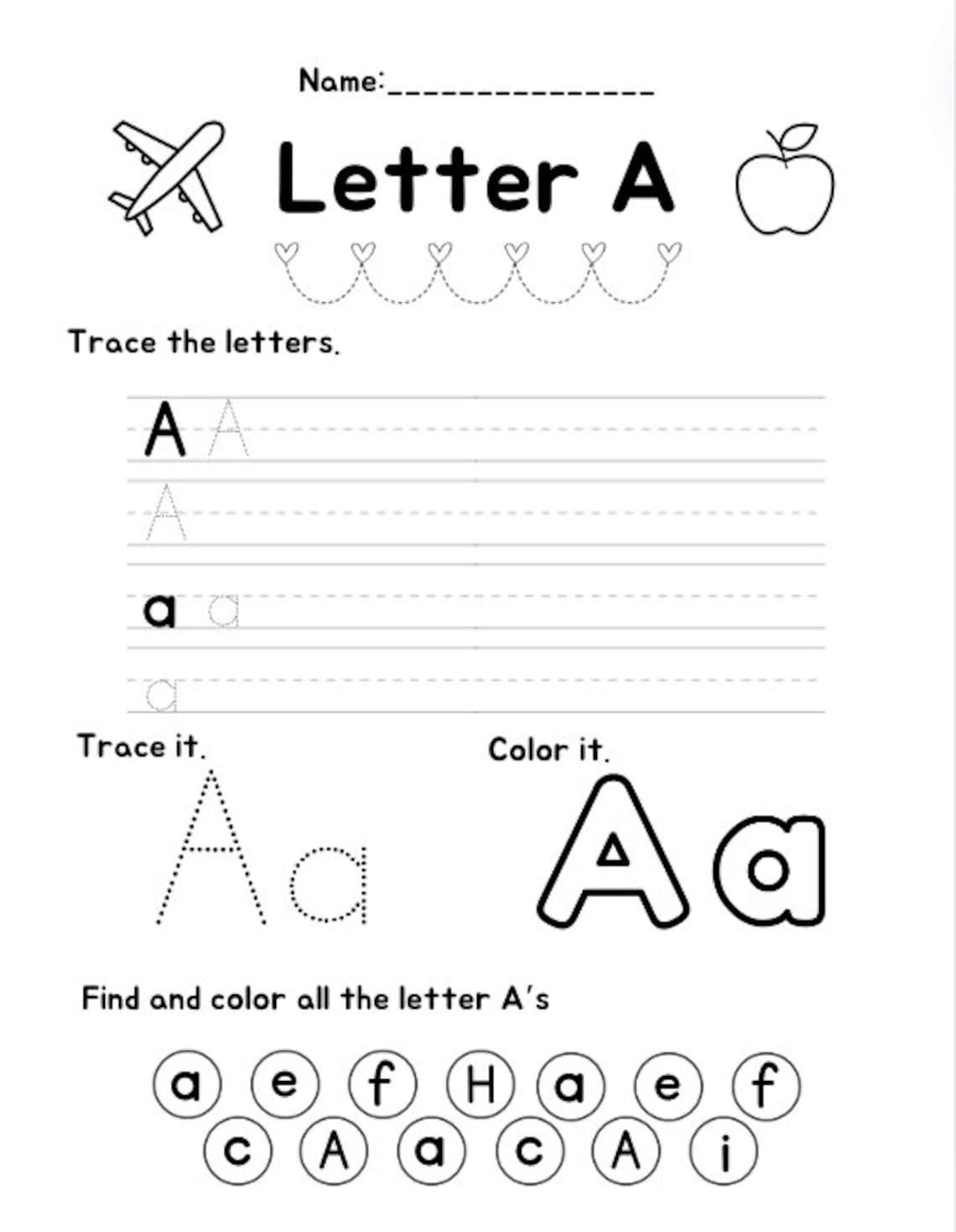 Printable Alphabet Activity Sheets Preschool Learning Letters Practice