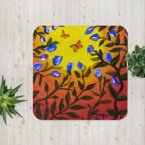 Cork-Back Coasters:  Island Waves, Outrigger, Butterflies & Reef Fish art