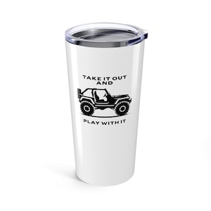 Grappige 4WD Saying Tumbler 20oz, offroad-cadeau, beker voor outdooravontuur, jeepliefhebber aanwezig, uniek drinkgerei voor reizen