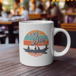 Lake Day Canoe Mug, Outdoor Adventure Coffee Cup, Nature Lover Gift, Campfire Mug, Cabin Decor, Camping Enthusiast Present