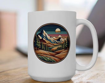 Rustic Coffee Mug, Wooden Carving Ceramic Mug - Gift for Coffee Lovers, Unique Kitchen Decor, Handmade Drinkware, Tea Cup, Hot Beverage Mug