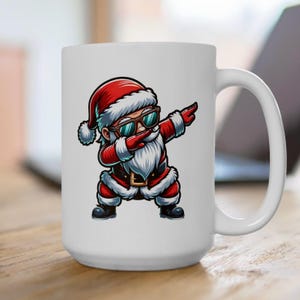 Kubek świąteczny Santa Dab, świąteczny kubek do kawy, kreskówkowy prezent świąteczny Santa, ceramiczny kubek na zimę, zabawny świąteczny kubek do herbaty