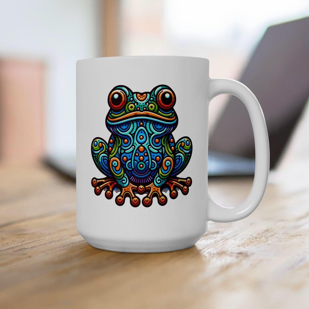 Whimsical Frog Ceramic Mug, Cute Animal Coffee Cup, Fun Toad Tea Mug ...