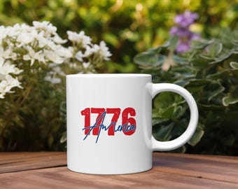 Patriottische mok, 4 juli cadeau, American Flag Cup, USA Celebration, Revolutionary War Coffee Cup, 1776, Independance Day, Verklaring