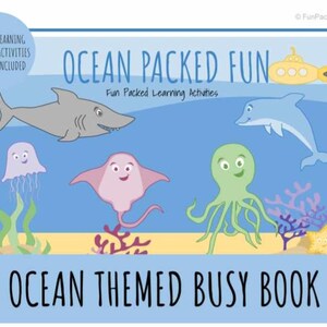 Ocean Themed Busy Book Printable | Toddler Book | Fun Learning Activities | Educational | Homeschooling Resource