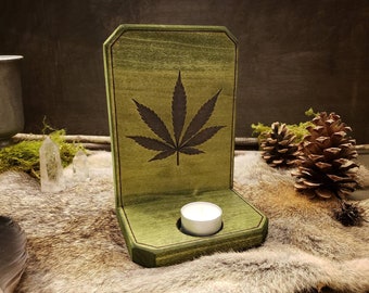 Cannabis Leaf Candle Holder