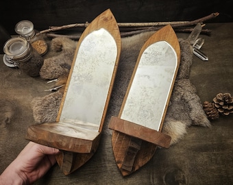 Rustic Monastery Mirrored Sconces