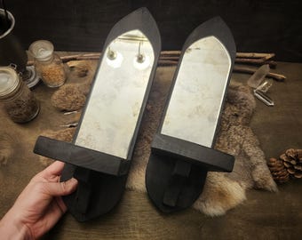 Rustic Monastery Mirrored Sconces
