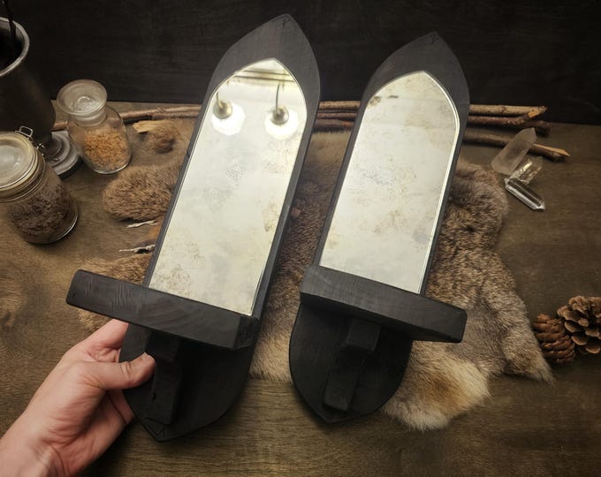 Rustic Monastery Mirrored Sconces