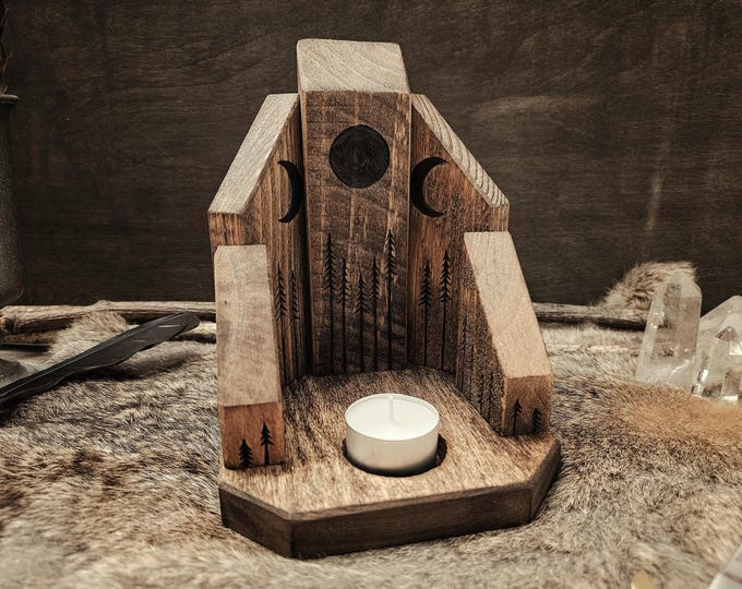 Triple Moon Forest Grove Candle Holder