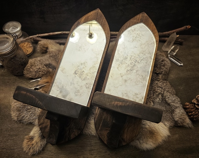 Rustic Monastery Mirrored Sconces