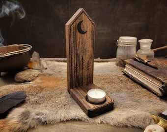 Slim Lunar Forest Candle Holder