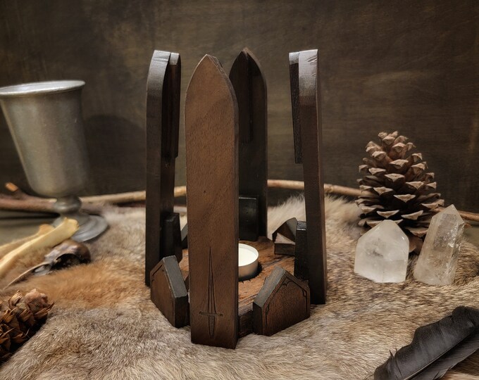 Rustic Temple Candle Holder I