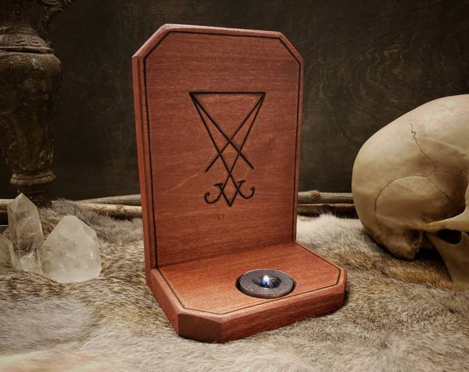 Sigil of Lucifer Candle Holder