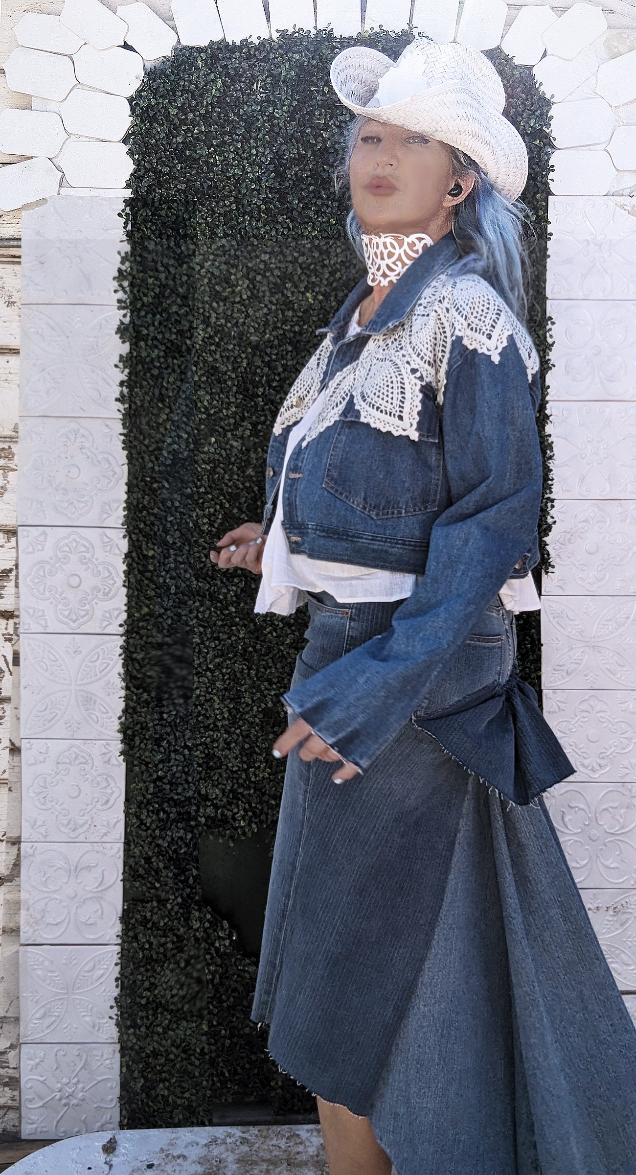 CROP JACKET WITH LACE HANDLES main image 1