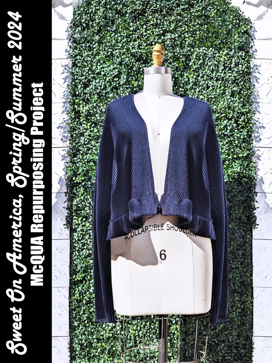 Dark Blue Floral Print Chambray Cardigan With Ruffled Hems