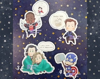 Superhero Chibi Die Cut Stickers - Cute Sylki SamBucky Cap