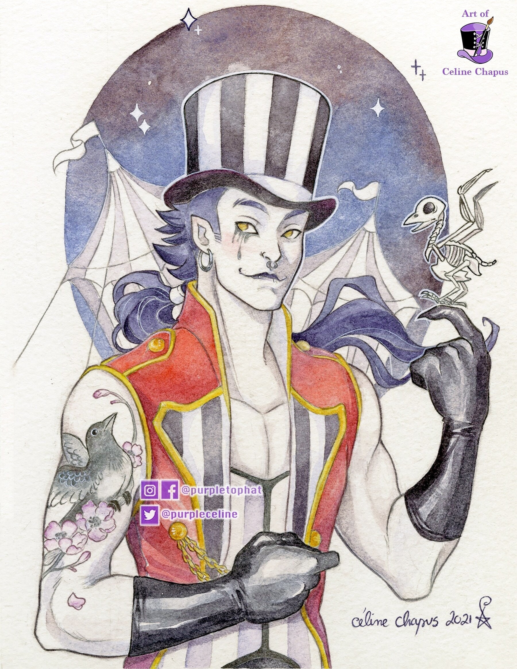 The Ringmaster: Drawlloween Steampunk Night Circus Print