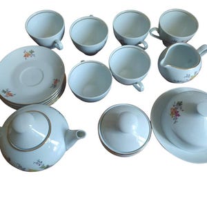 Tea set service porcelain Colditz vintage 70s, Service coffee for 6 six persons rare DDR Germany 1970-80s new