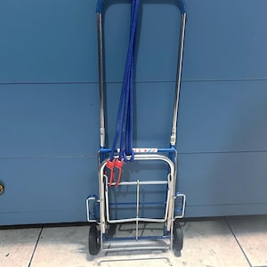 ヴィンテージブルー Gowell メタル折りたたみユーティリティ、日本製ラゲッジ/トラベルカート
