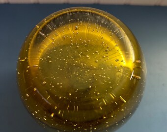 ヴィンテージ琥珀ガラス花瓶（透明ベース付き）～7インチ - Etsy 日本