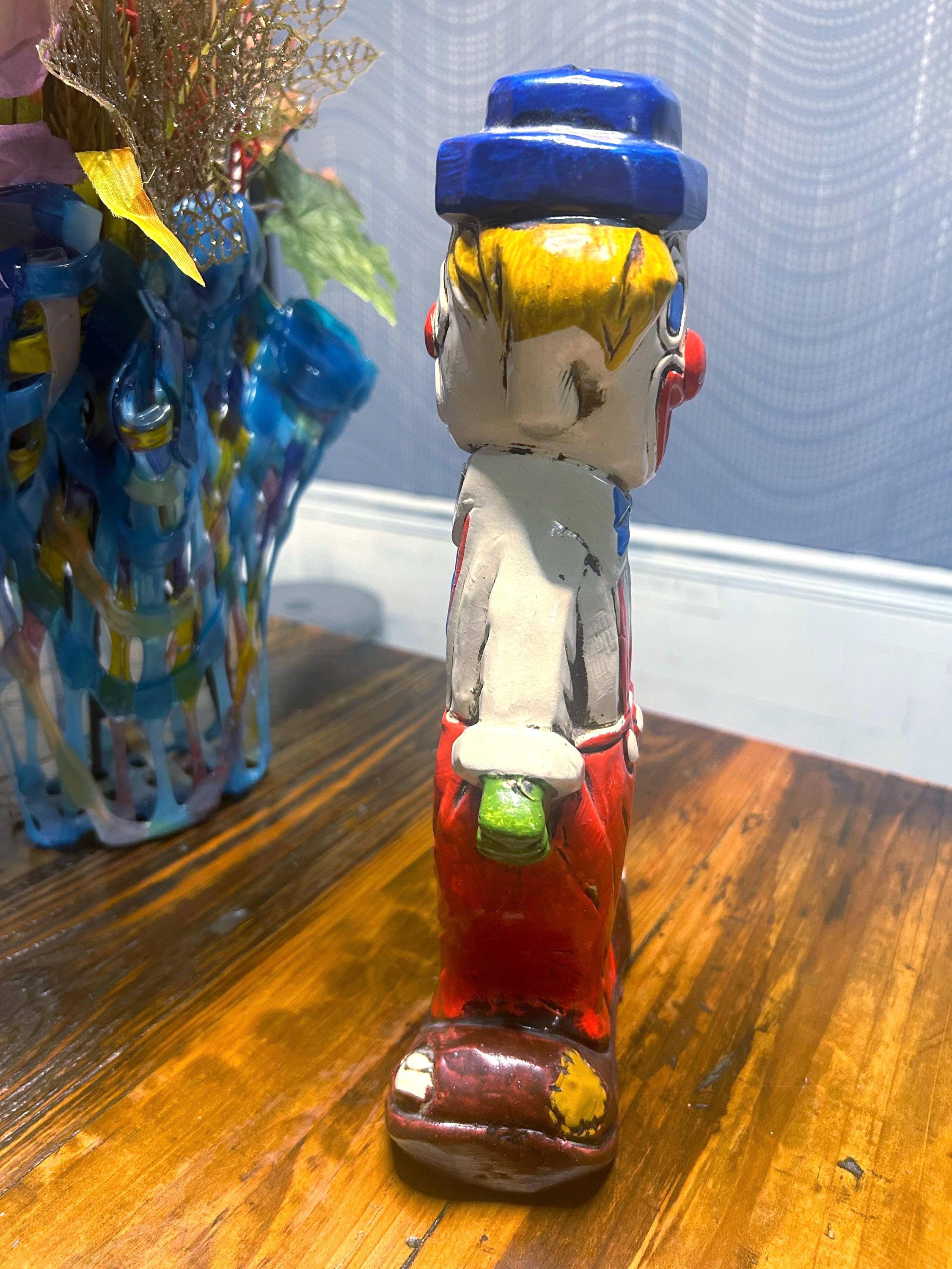 Vintage 1966, 2~ Faced Clown Bank, Paper Mache Bank, Made in Japan