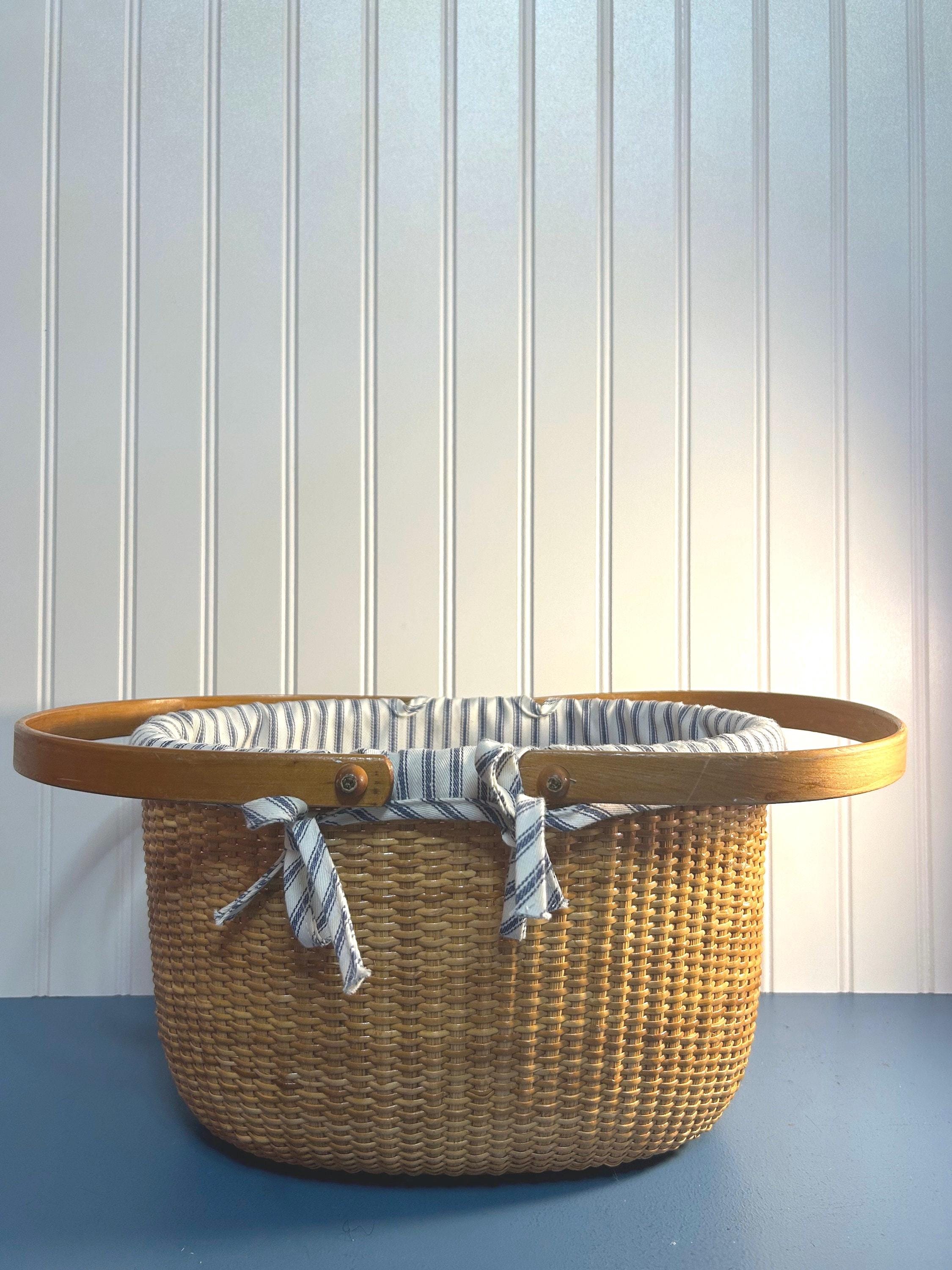 アンティーク　バスケット　アメリカ イギリスのおしゃれなバスケット、フィッシャーマンズバスケット