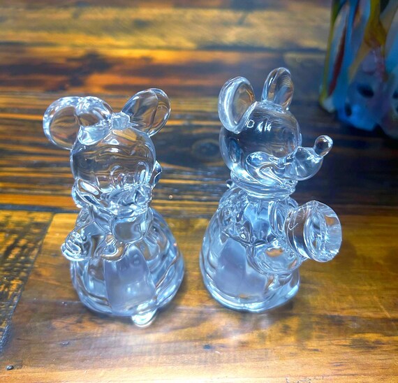 ヴィンテージ レノックス クリスタル ミッキーマウスとミニーマウス