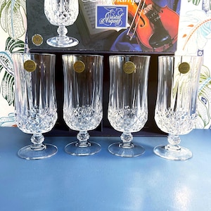 Vintage LONGCHAMP Cristal d’Arques Frankrike - set om 4 - (NIB)