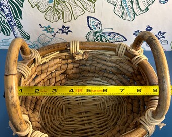 ヴィンテージ編みバスケット～9.5インチ×7.5インチ - Etsy 日本