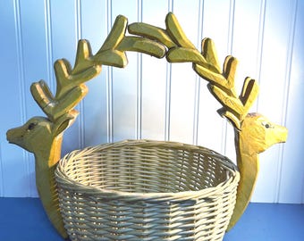 洋書 ANTLER BASKETS Hand Woven Deer Antler Basket sold at auction on 13th July