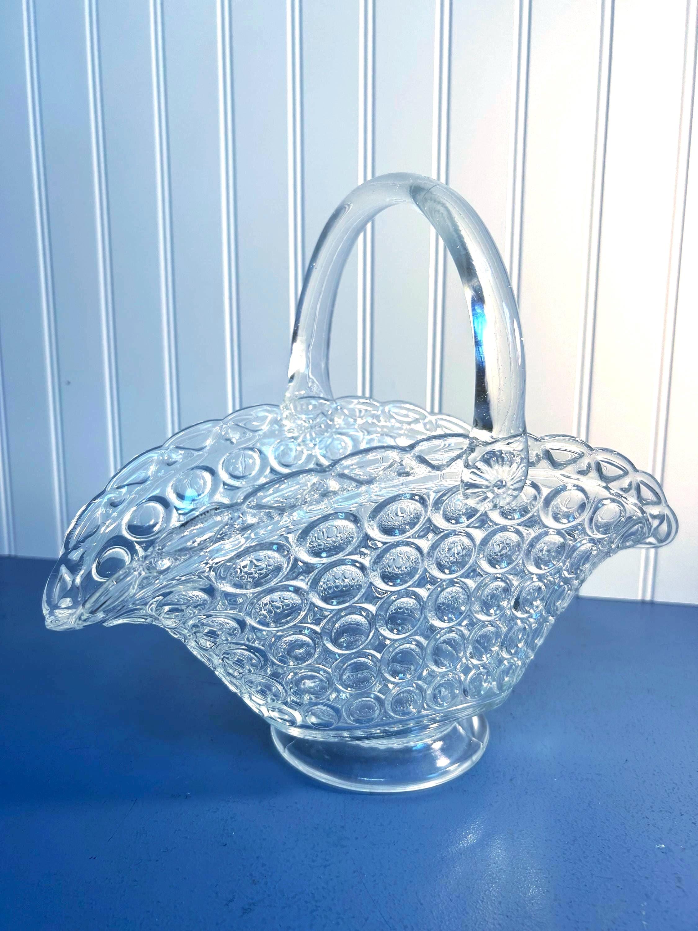Vintage Crystal Bullseye Basket by Findlay ~ 10” - Etsy