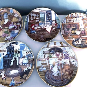 Vintage Franklin Mint Heirloom Limited Edition Plates by Karen E. Bell ~ set of 5