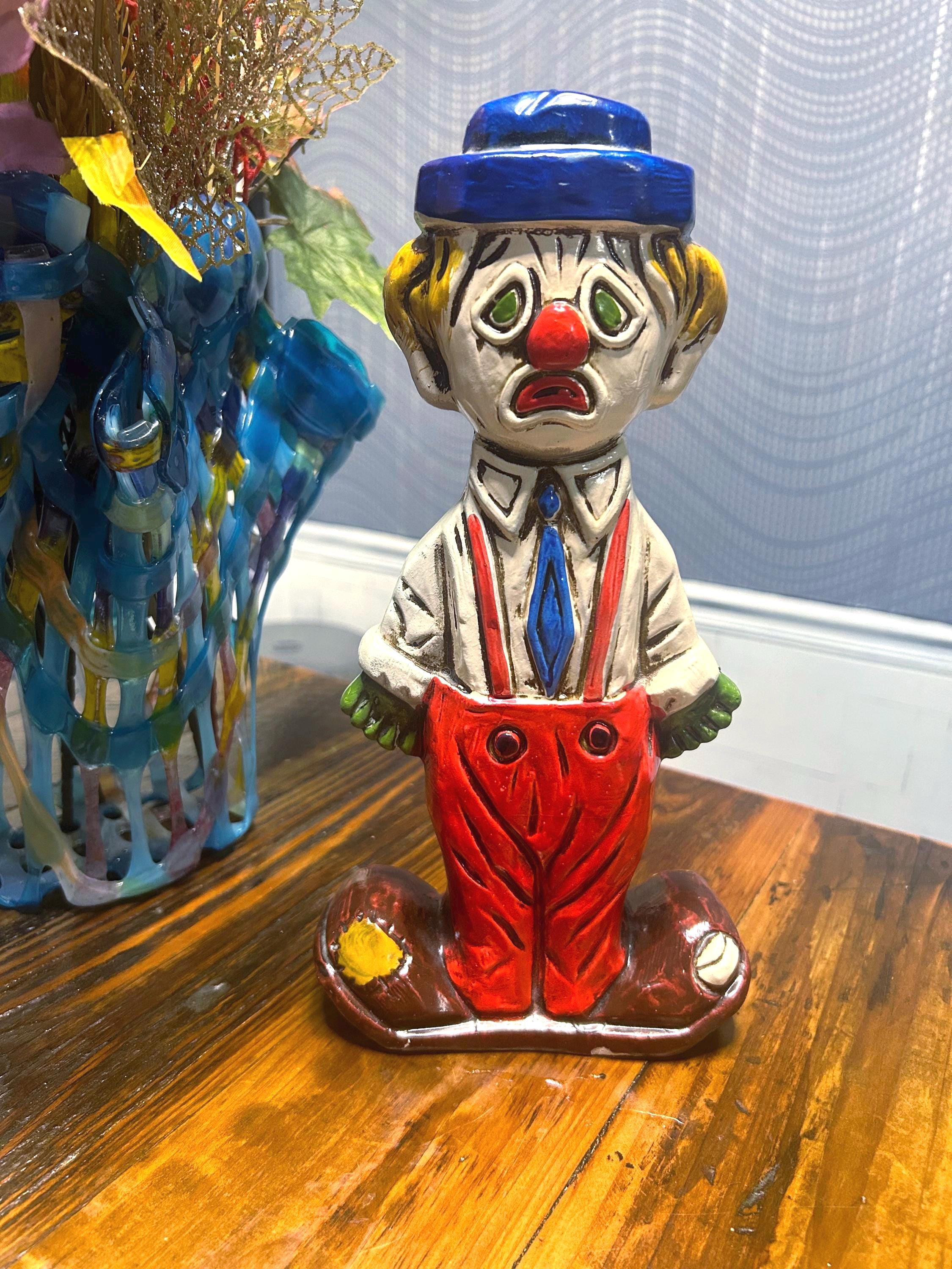 Vintage 1966, 2~ Faced Clown Bank, Paper Mache Bank, Made in Japan