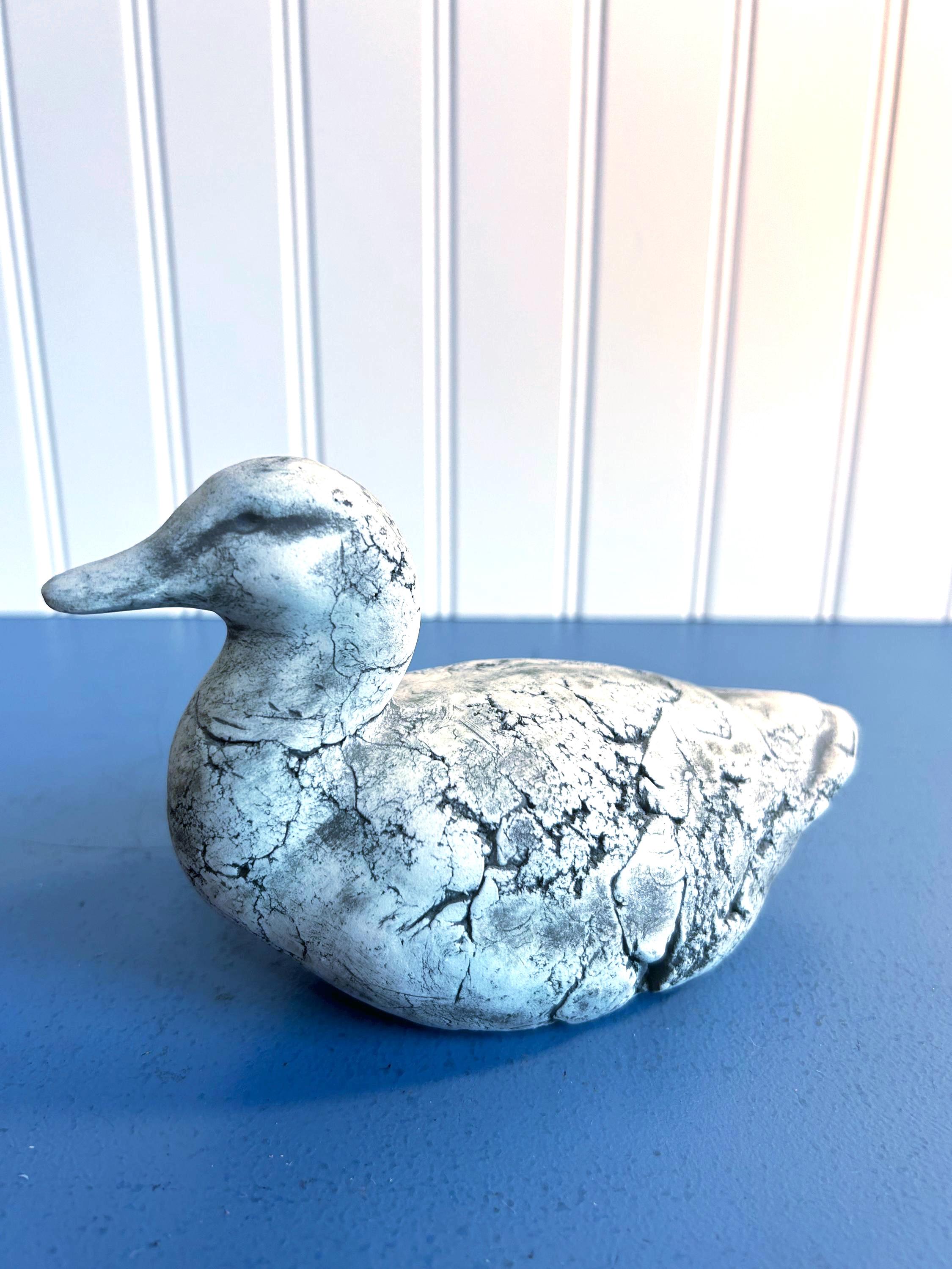 Vintage Carved Stone Ash Duck by Stan Lagtwait, Shapes of Clay