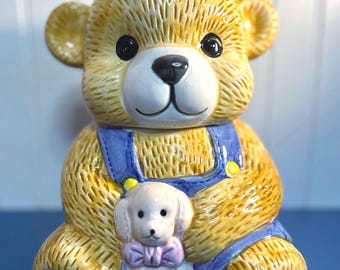 Vintage Keramik Teddybär Keksdose mit Teddy