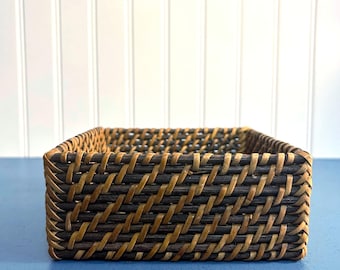 Vintage rottingkorg, liten ~ 13,5 x 13,5 cm
