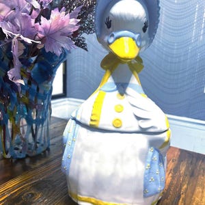 Vintage Mother Goose Cookie Jar, Farmhouse, Country Kitchen w/ Lid ~ 14” (Large)