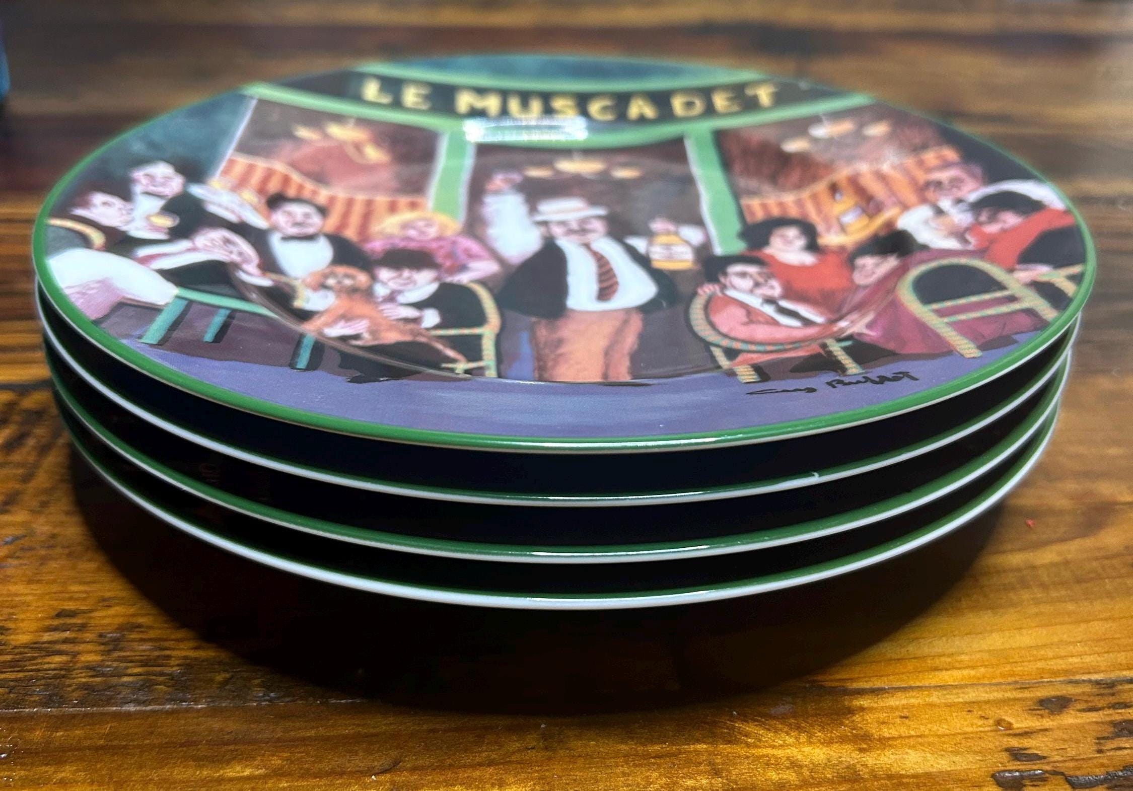 Vintage William~sonoma Made in Japan Le Cafe Plates ~ Set of (4