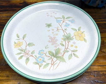 Platos florales vintage de piedra brezo, Laurel 9616 G de Japón, 26,3 cm (10,34”) ~ juego de 4