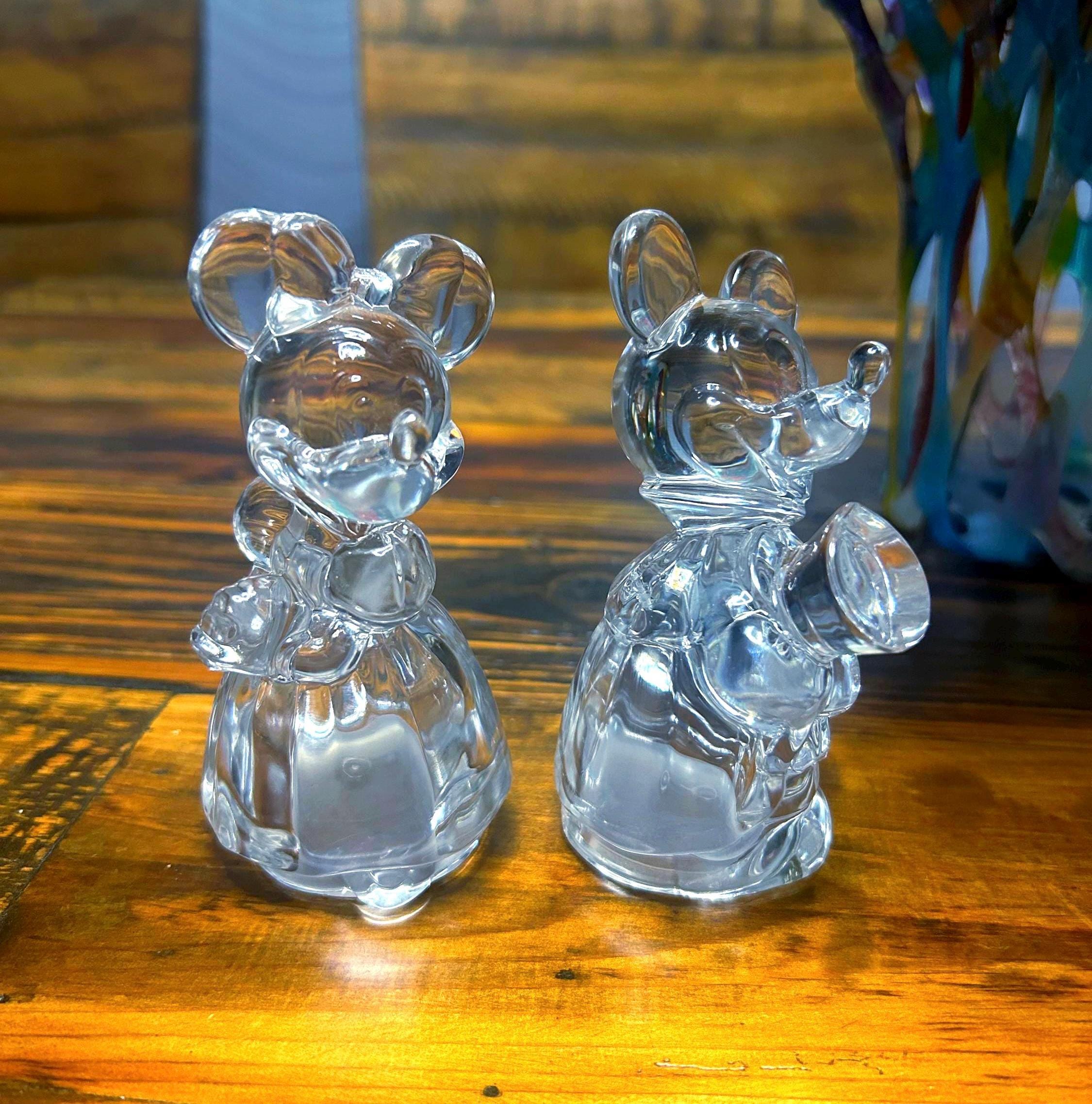 Vintage Lenox Crystal Mickey and Minnie Mouse Salt & Pepper
