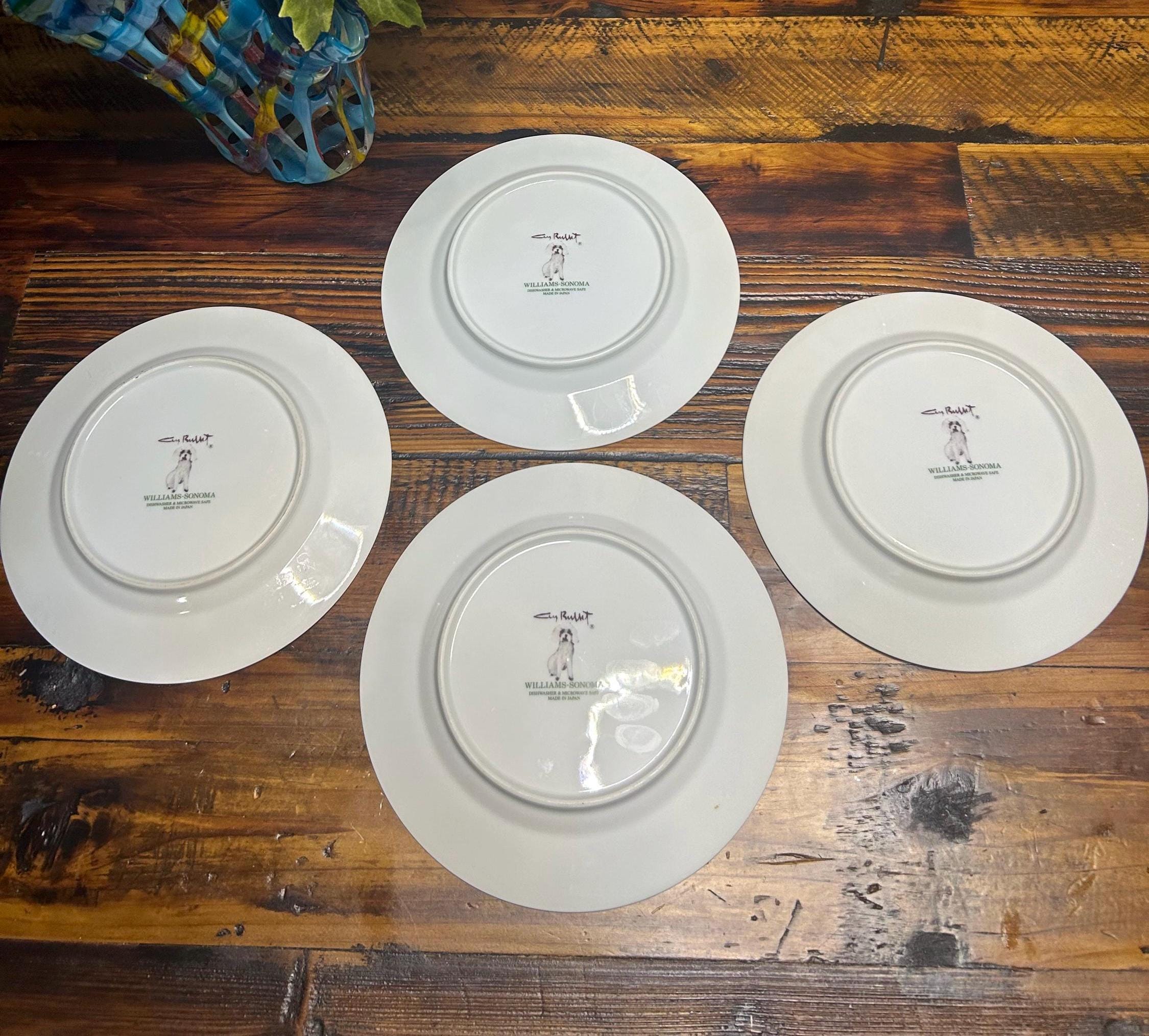 Vintage William~sonoma Made in Japan Le Cafe Plates ~ Set of (4