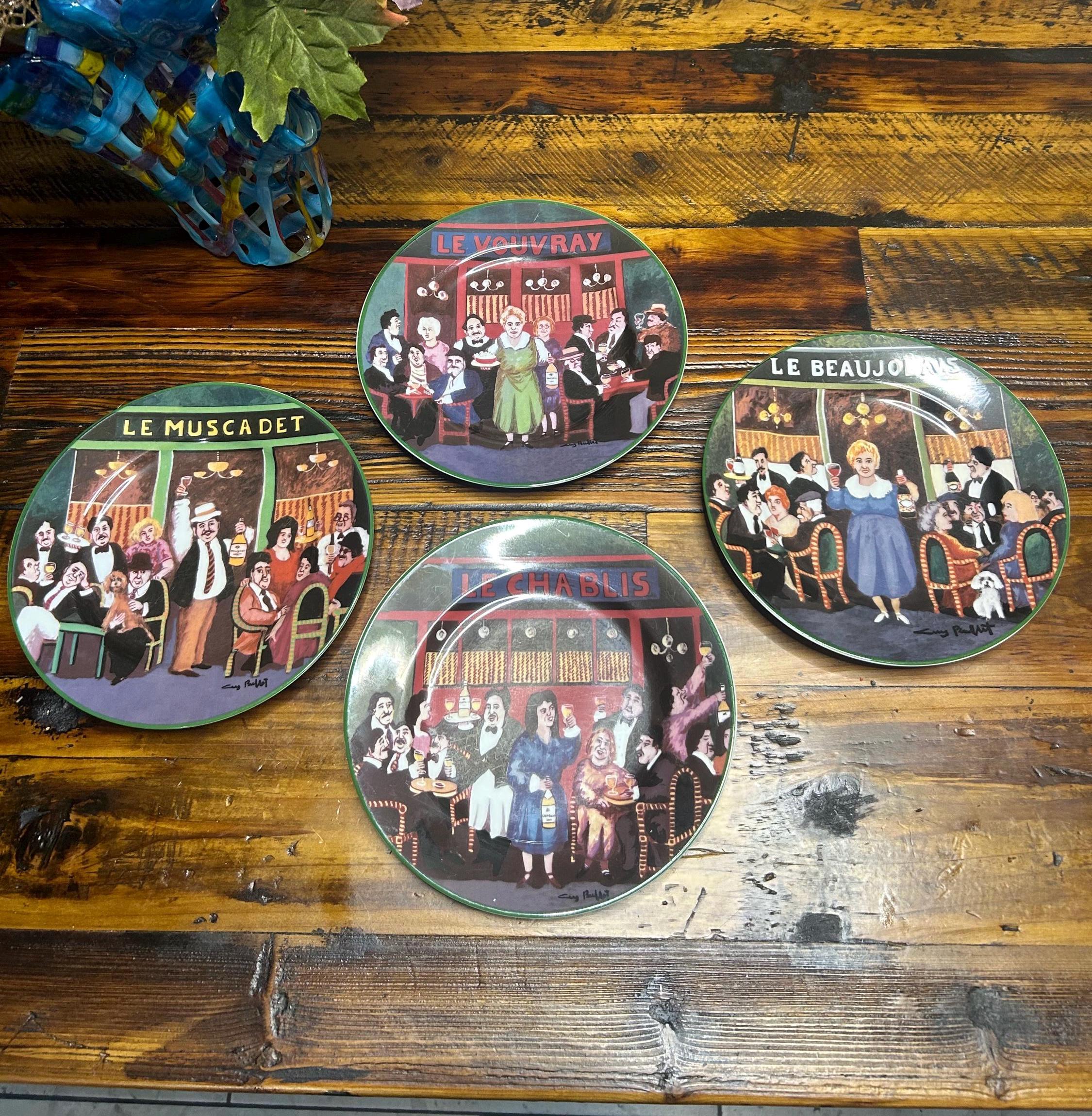 Vintage William~sonoma Made in Japan Le Cafe Plates ~ Set of (4