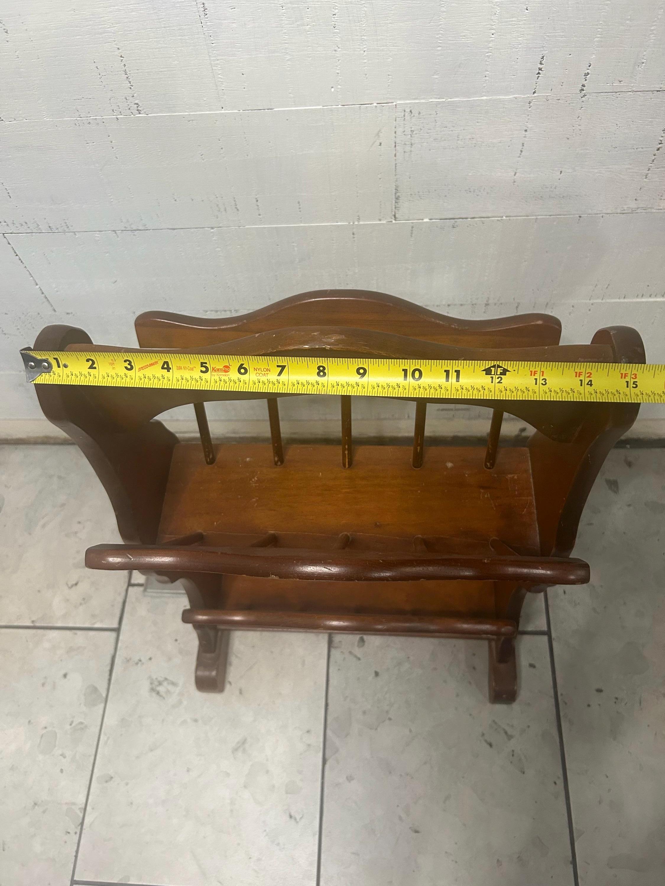 ヴィンテージ無垢材2段マガジン/ブックラック（ハンドル付き）～23