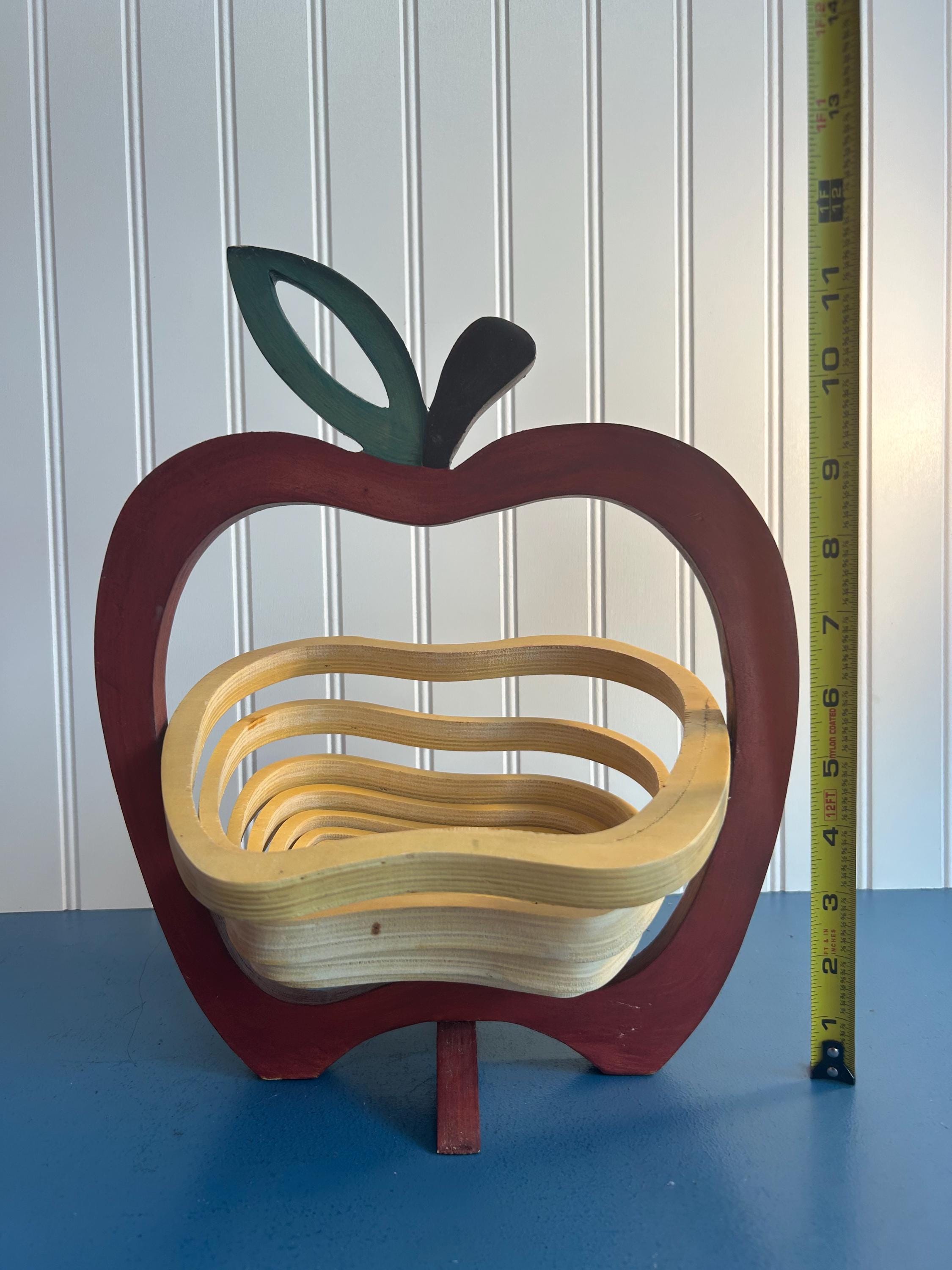 Vintage Wood Apple Fruit & Veggie Colaspable Basket~ 12.5” - Etsy