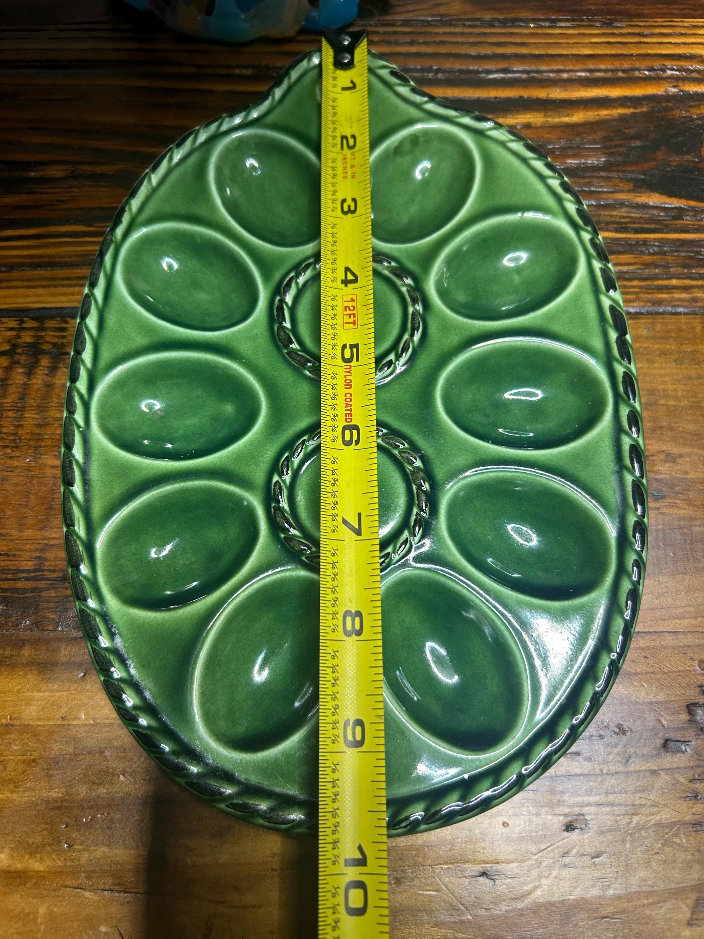Vintage Green Ceramic Deviled Egg Tray, Wall Hanging From Japan - Etsy