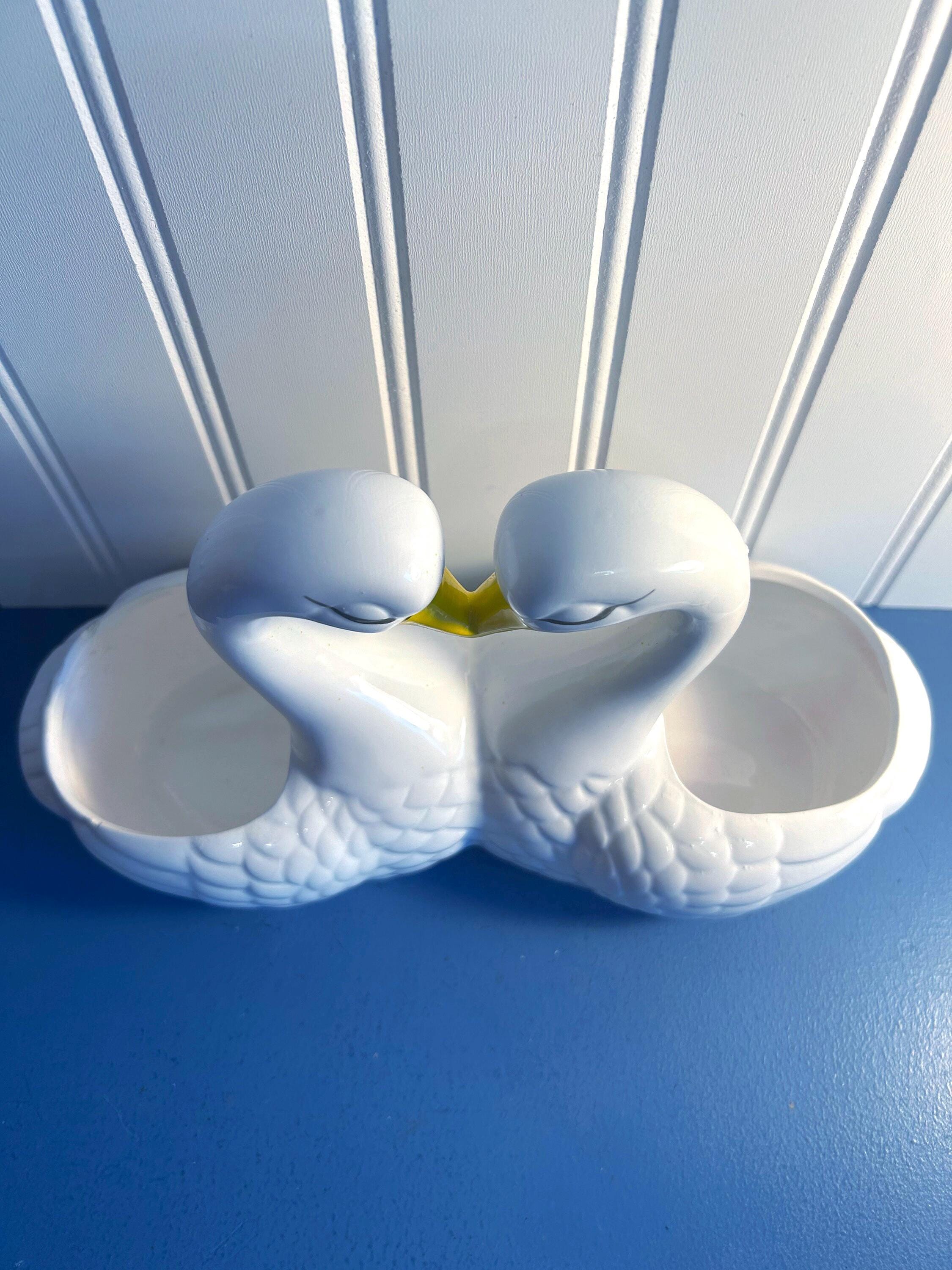 Vintage Double Ceramic Swan Planter Made in Taiwan ~ 10”x 5.5” - Etsy