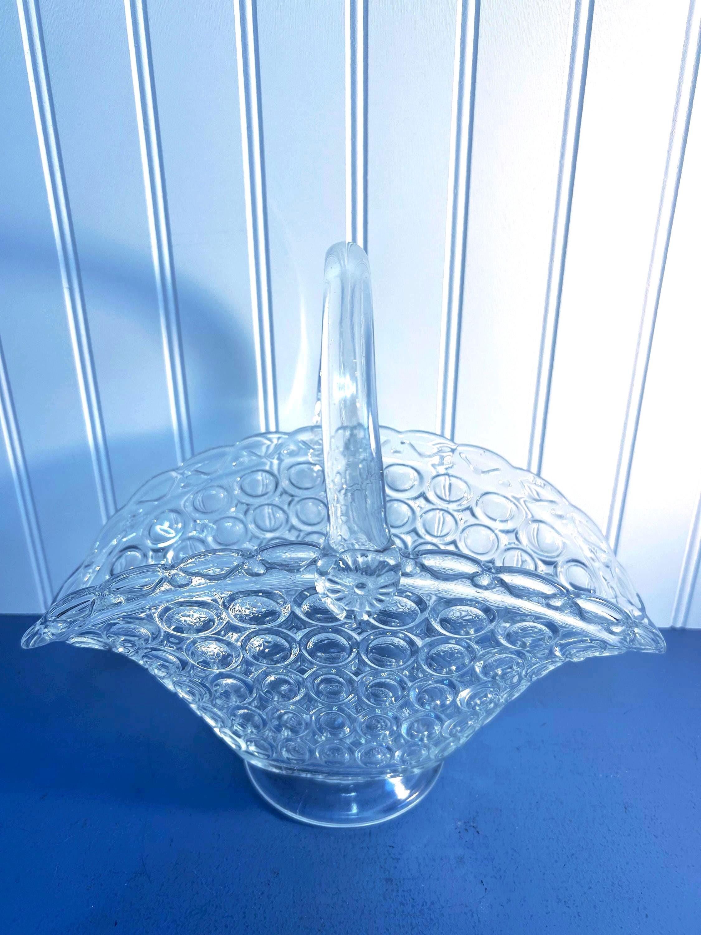 Vintage Crystal Bullseye Basket by Findlay ~ 10” - Etsy