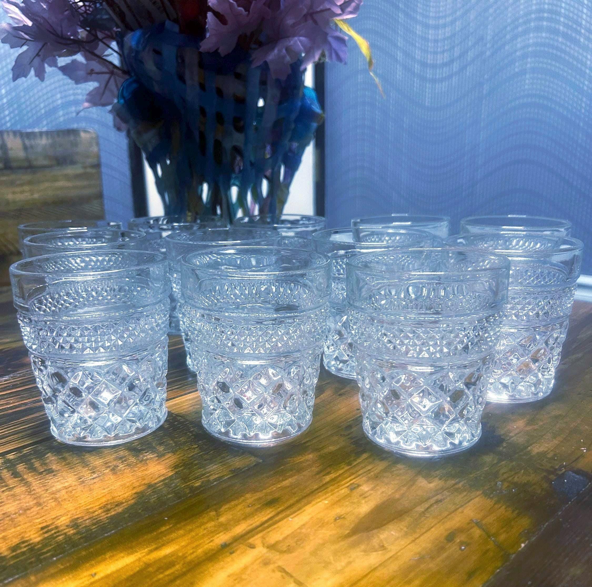 Vintage Anchor Hocking Wexford Pressed Glasses ~ set of 12